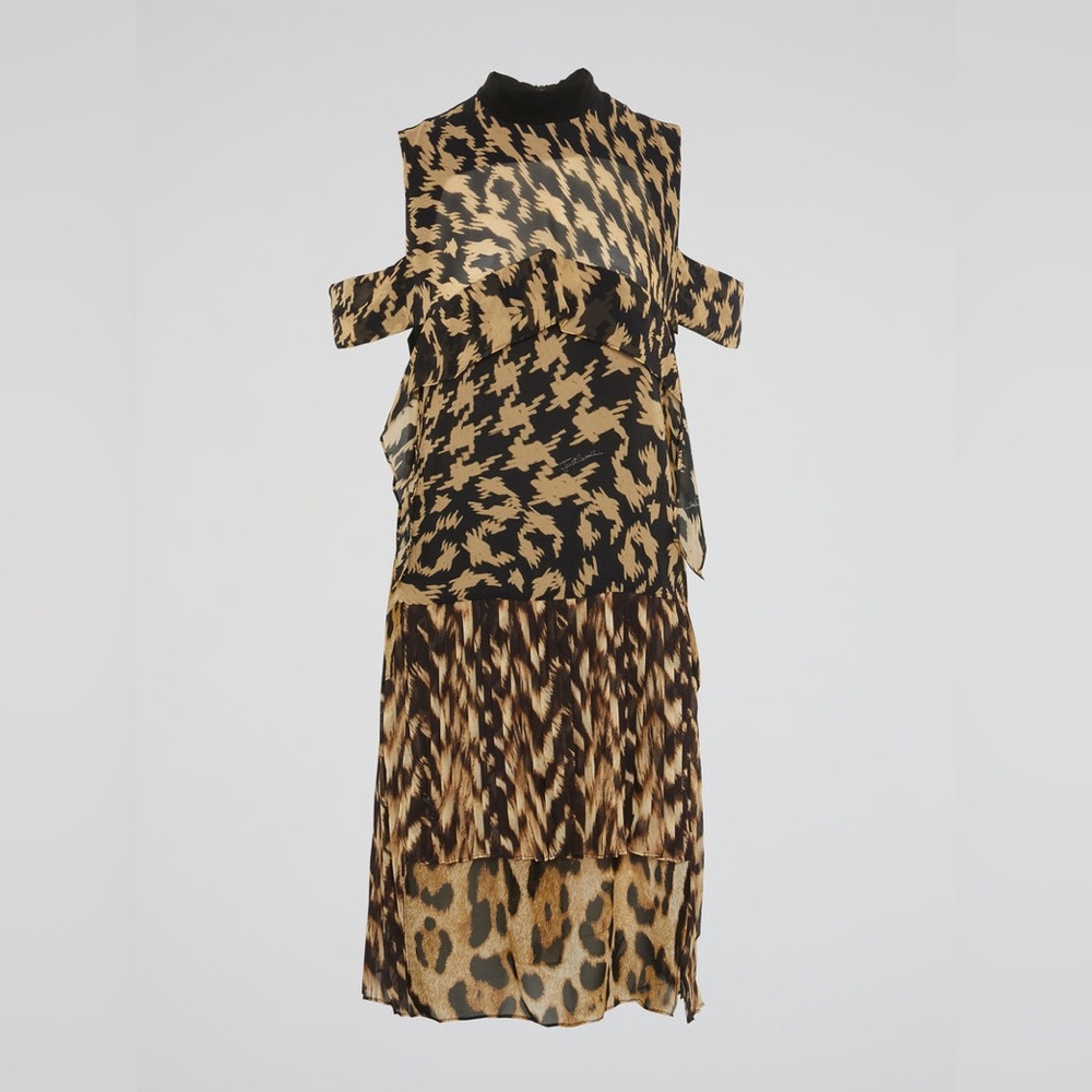Just Cavalli Leopard Houndstooth Pattern Print Cu… - image 13